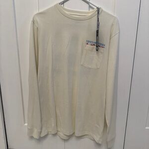Vineyard Vines Cream Long Sleeve Tee